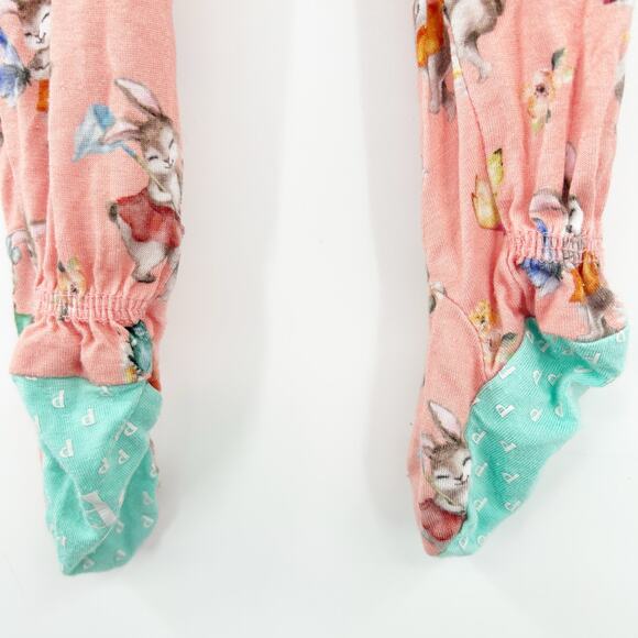 Posh Peanut Baby Girls Betty Bunny Rabbit Bamboo Ruffled Zippered Footie Size NB - Picture 8 of 9